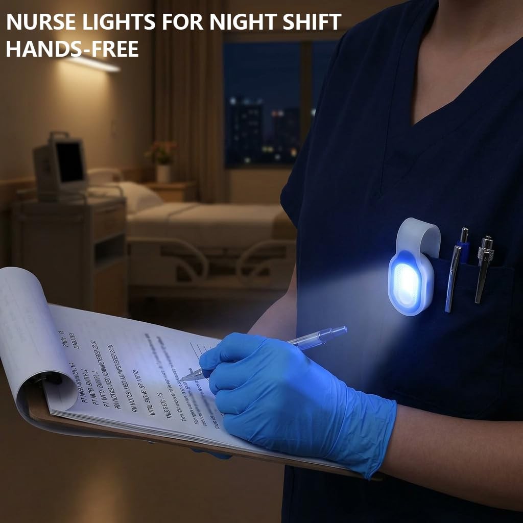 Flashlights Clip on Lights Nursing Light Night Shift Light Hands Strong Magne...