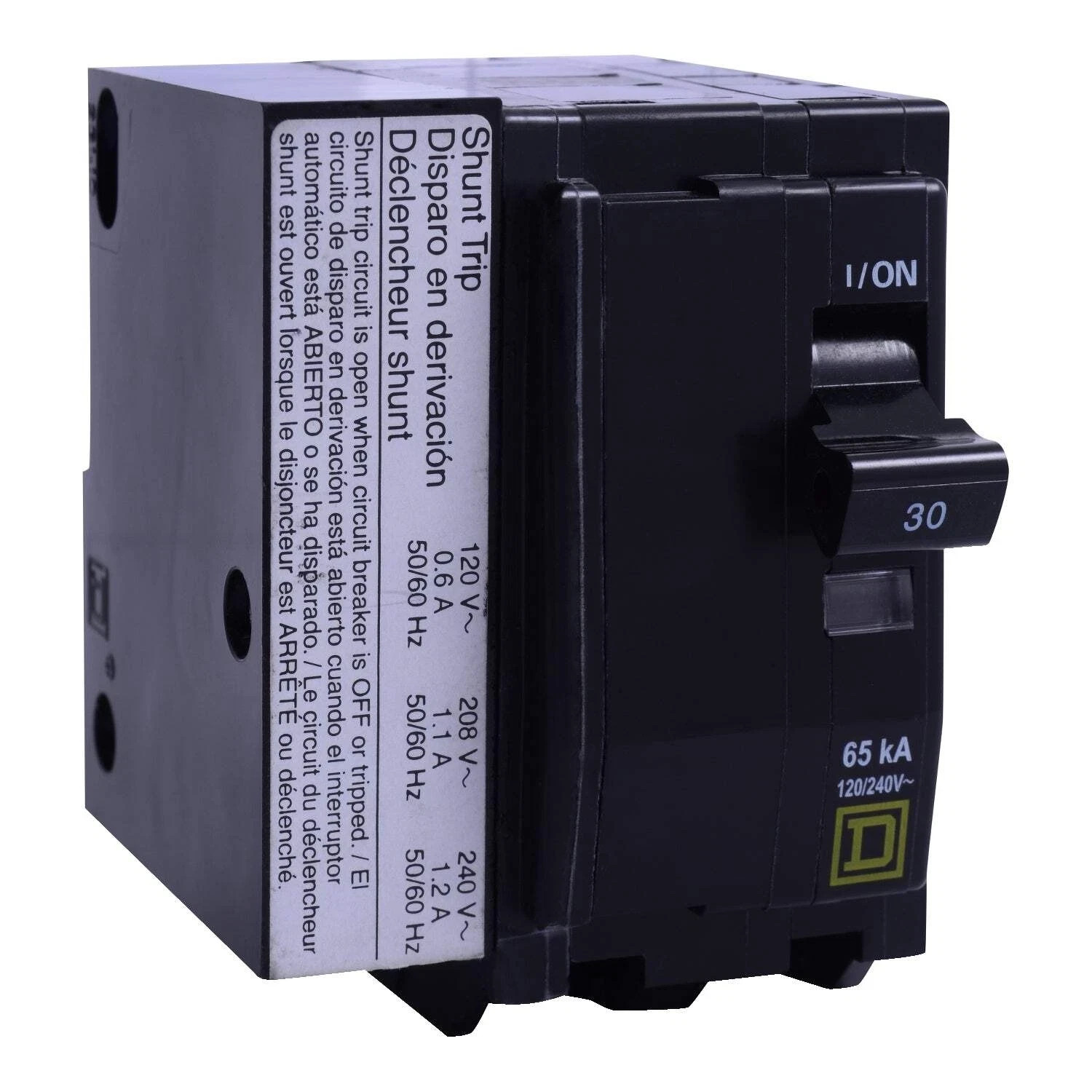 USED SQUARE D QO2301021 30 Amp 2 Pole 120/240V Shunt trip Circuit Breaker