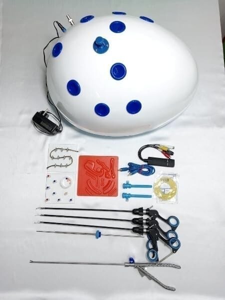 laparoscopic endo trainer simulator box hd camera training instruments set 14pc