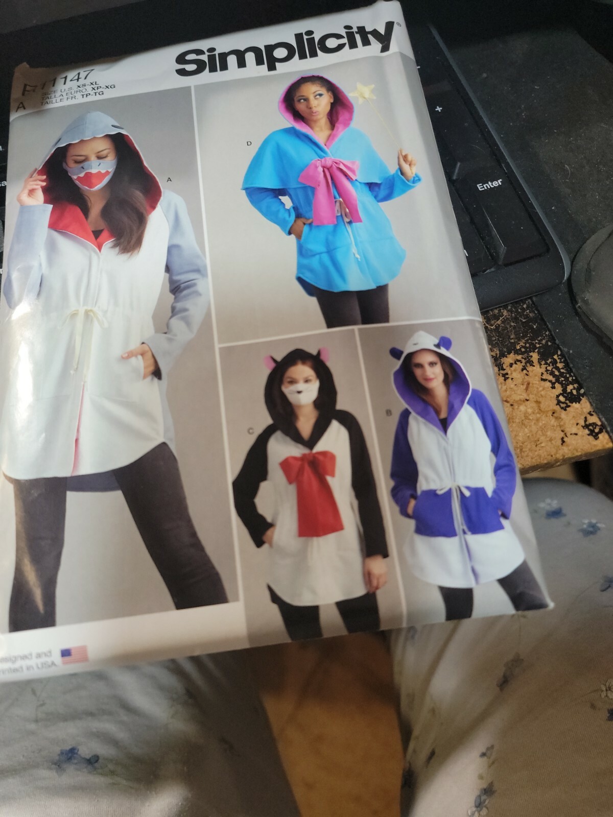 SIMPLICITY Sew PATTERN R11147 SZ xs-xl JACKET hood MASK COSTUME  misses