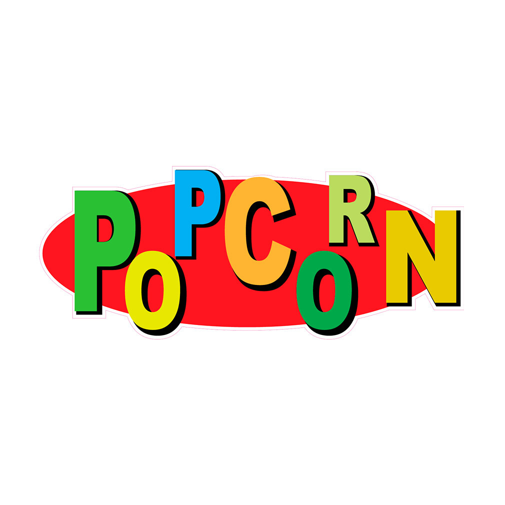 Food Truck Decals Popcorn Style B Food & Beverage Concession Concession Sign Red