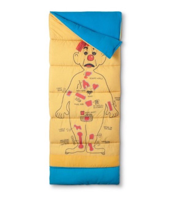 SLEEPING Bag Operation Game Yellow Blue Sleepover Blanket Bed 33"X75" Camp Hike
