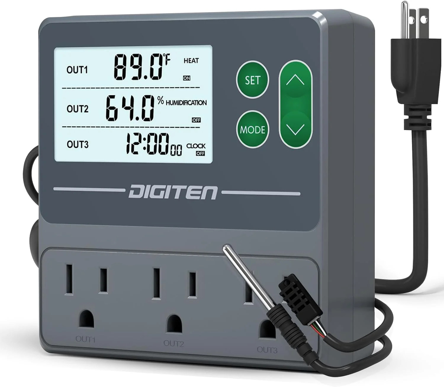 Dual Probe Temperature & Humidity Controller, Independent Sensors for Precise Te