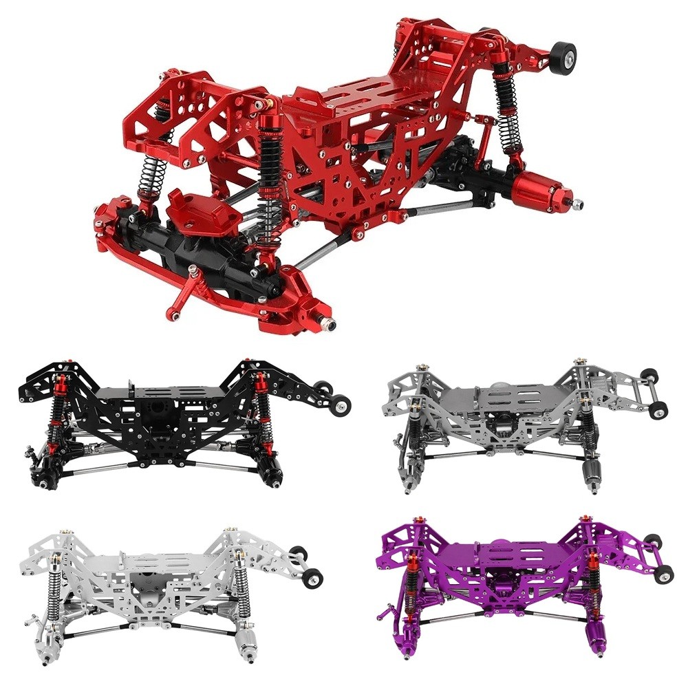 For LOSI 1/18 Mini LMT Monster Truck Metal Chassis Frame with Axles Gearbox Kit
