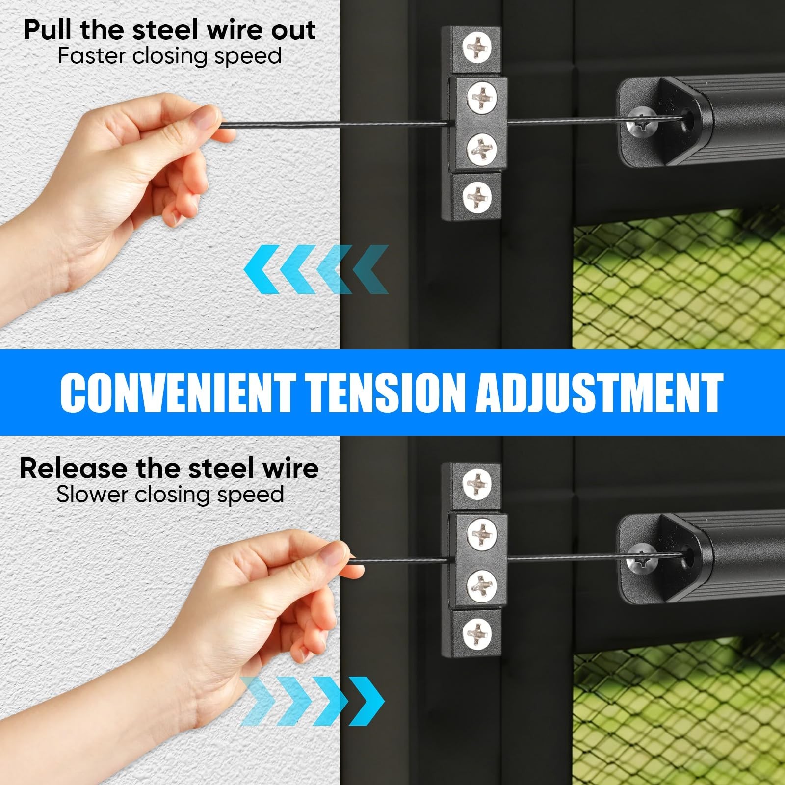 RV Screen Door Closer with Adjustable Tension, Aluminum Automatic Closing Dev...