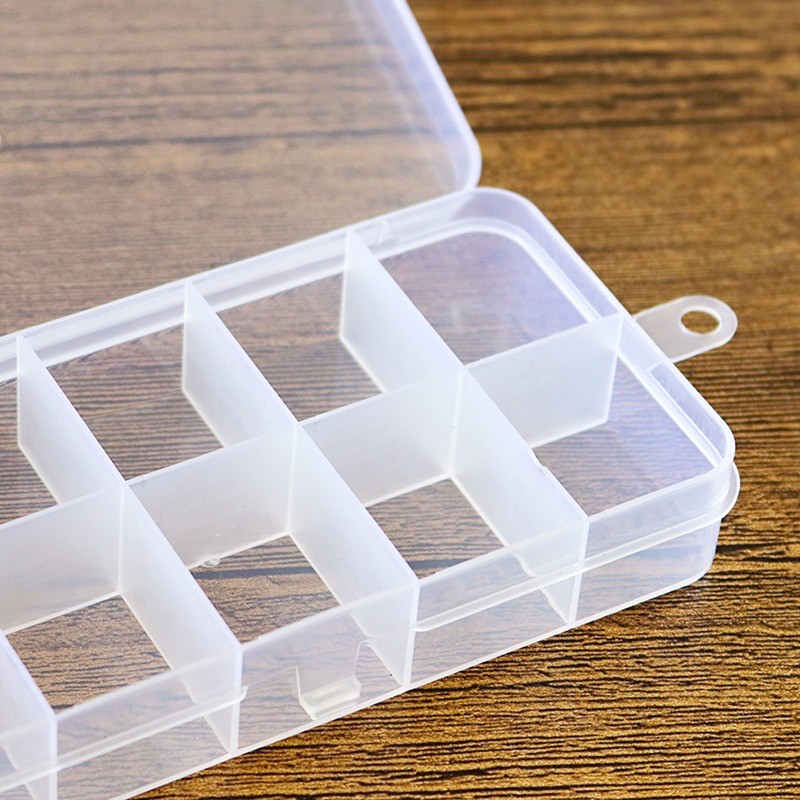 10 Cells Slot Transparent Storage Box Cover Shell Electronics Component Box