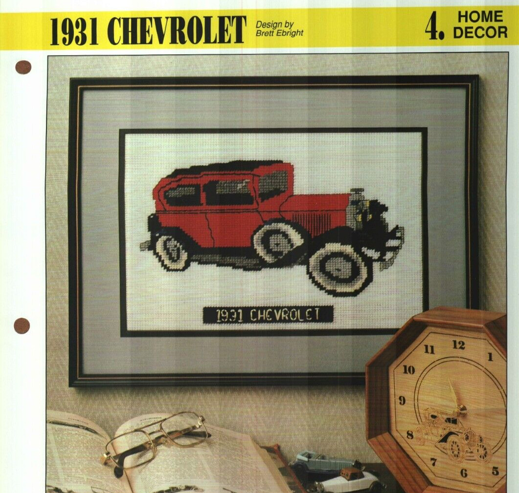 NEW 1931 CHEVROLET CAR PICTURE ANNIE'S PLASTIC CANVAS PATTERN INSTRUCTIONS