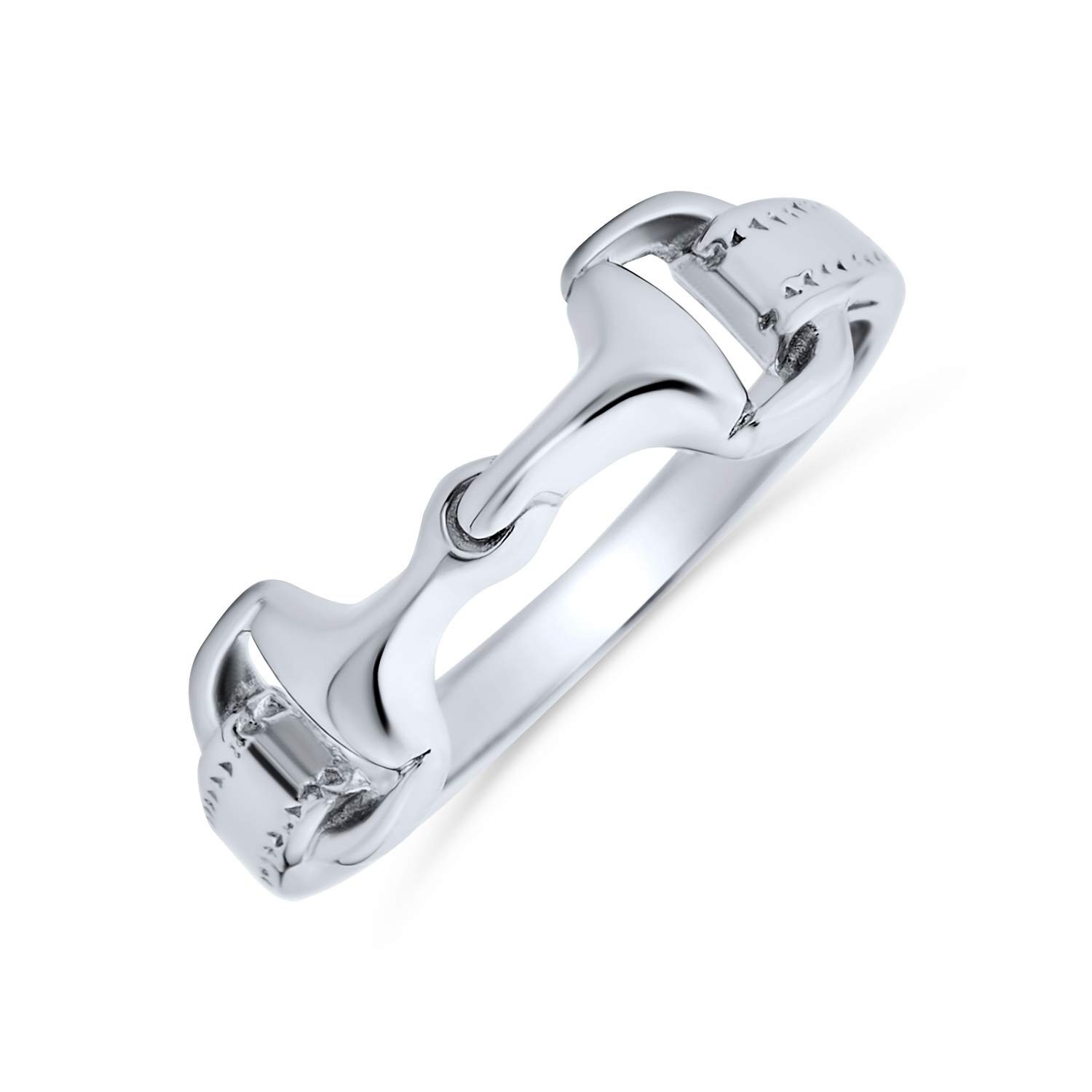 Personalize Equestrian Lover Double Horse Snaffle Bit Band Ring Western Jewel...