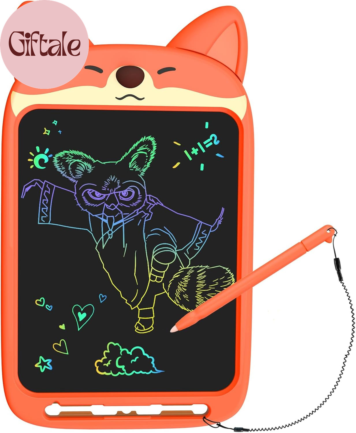LCD Writing Tablet 10 Inch, Doodle Board Toy, Cute Fox Drawing Pad for Kids Ages