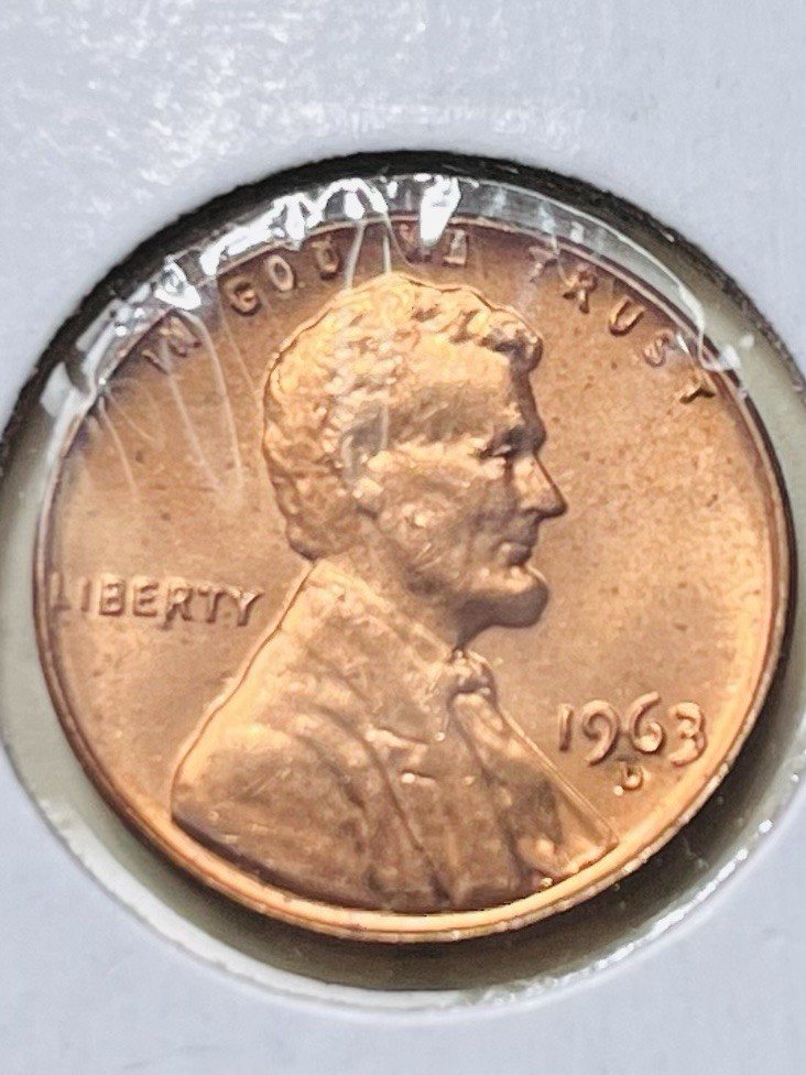 1963-D lincoln cent Double Die Reverse