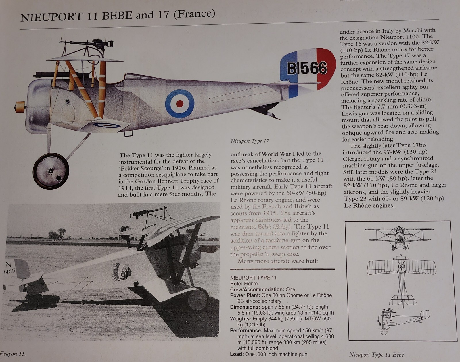 Nieuport Aircraft Picture Out of Print Article Spec Sheet Wall Art