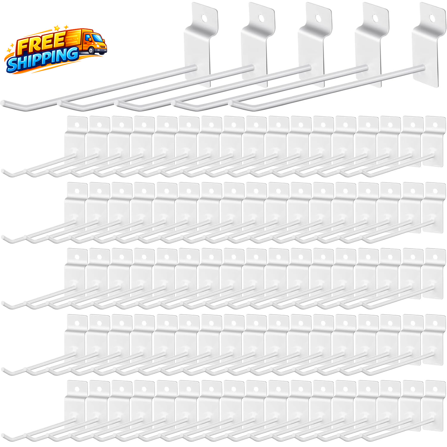 100 Pcs Slatwall Hooks 6 Inch Panel Display Metal Slat Wall Hanging Hooks