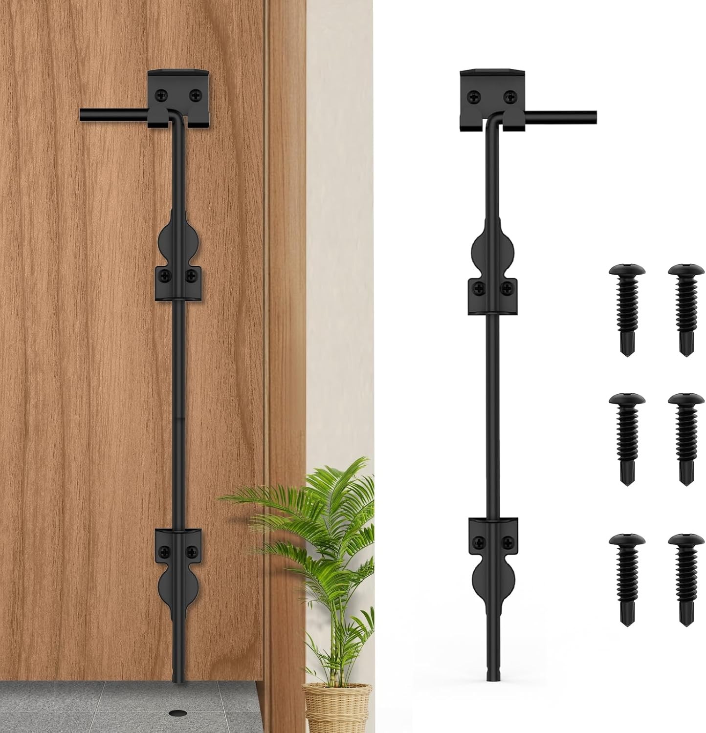 24" Cane Bolt Heavy-Duty Drop Rod for Gate, Heavy Duty Gate Latch for Wooden Fen