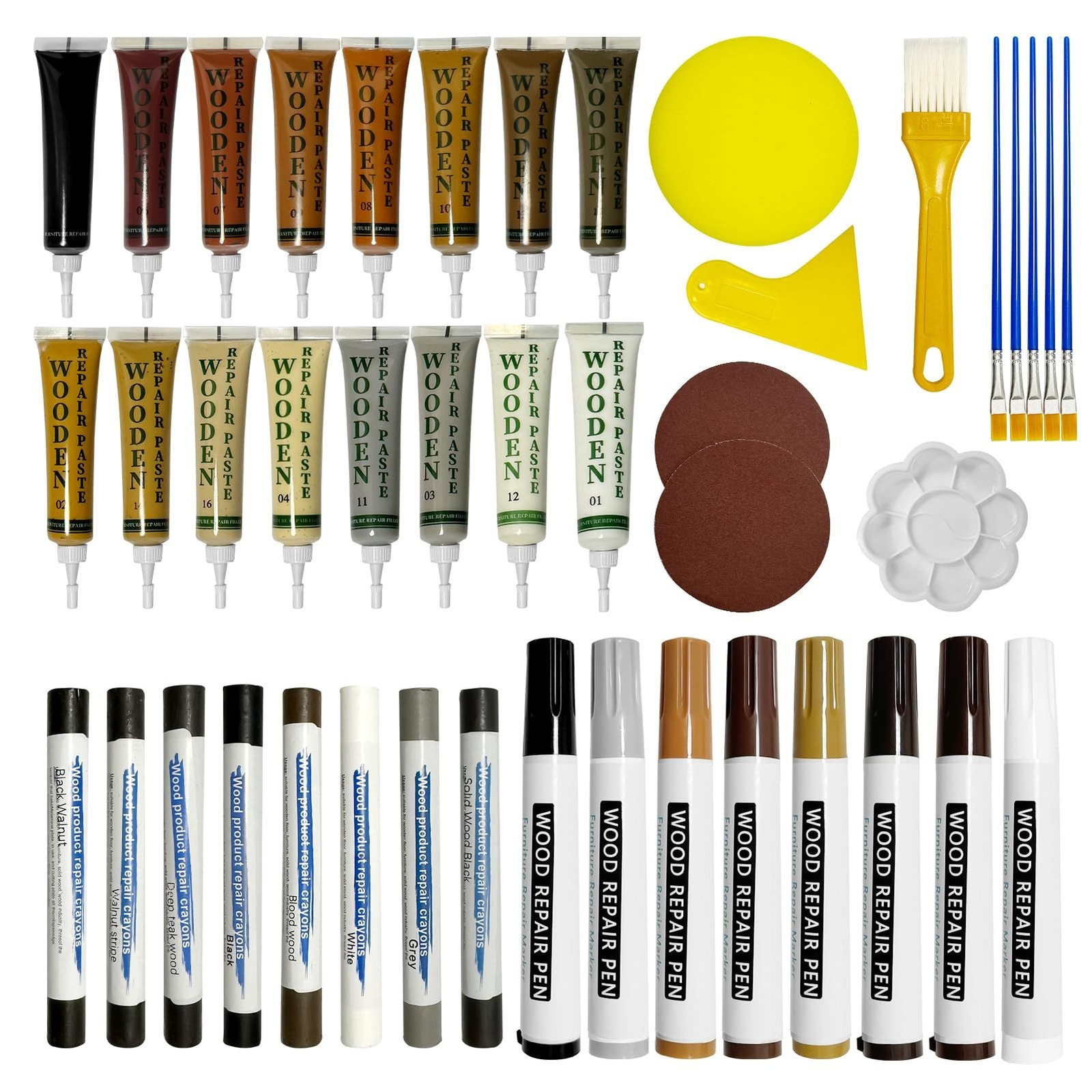 Wooden Furniture Repair kit - a Set of 43 Stain Sticks. Wood Scratch Repair, ...