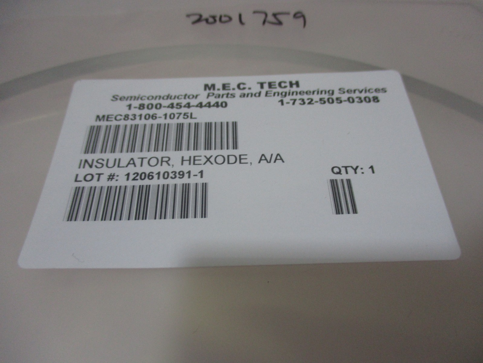M.E.C. Tech MEC83106-1075L Insulator, Hexode, A/A, 420551