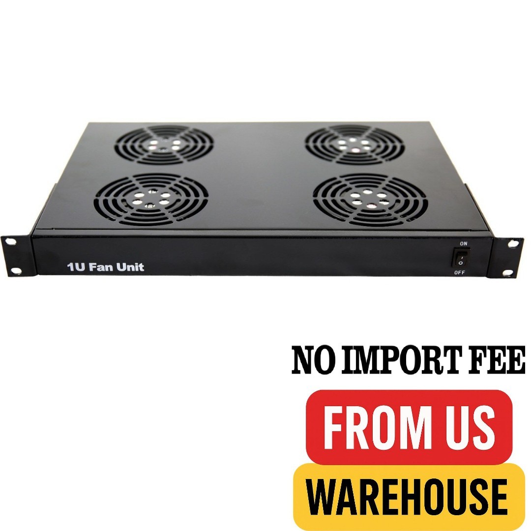1U Rack Mount Fan Unit With 4 Fans For Servers Racks Cabinets