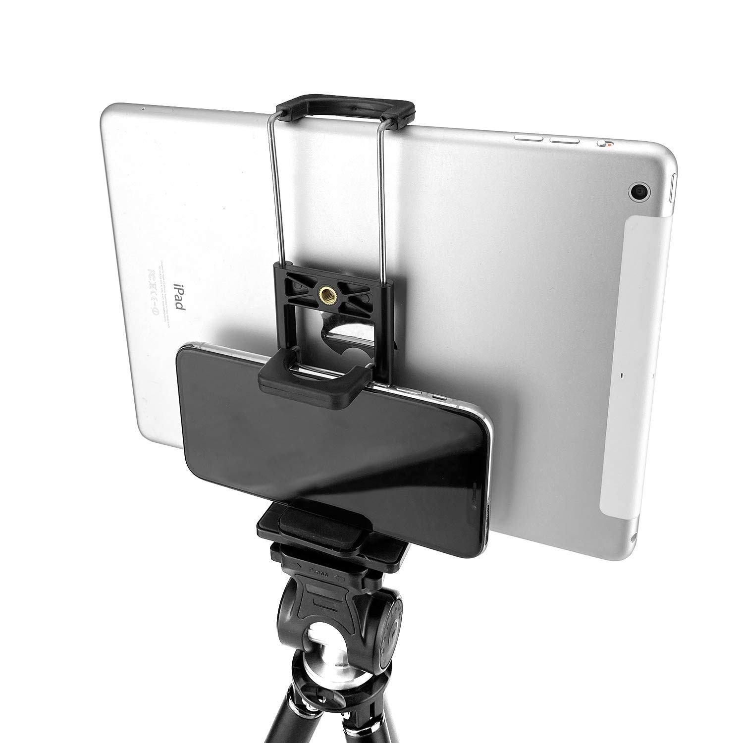 2 In 1 Universal Tablet Tripod Mount Smartphone Holder Microfiber Cloth Stand