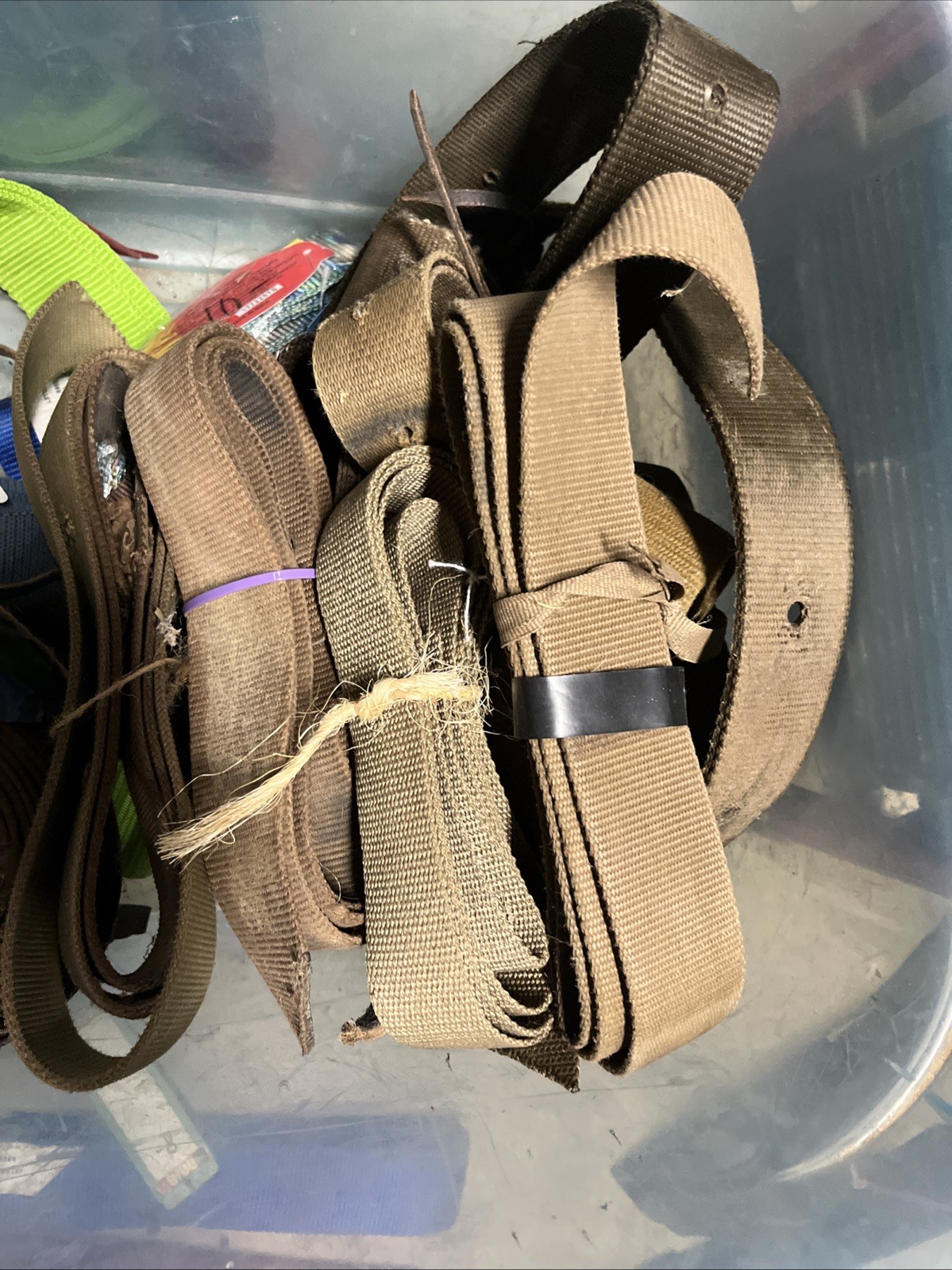 Used Brown Nylon Latigo Cinch Tie Strap