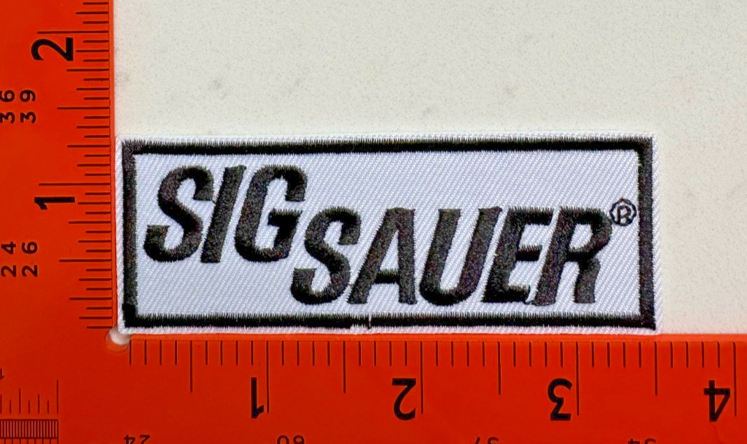 Sig Sauer Logo Embroidered Iron‑On/Sew‑On Patch – Gun Enthusiast Gear