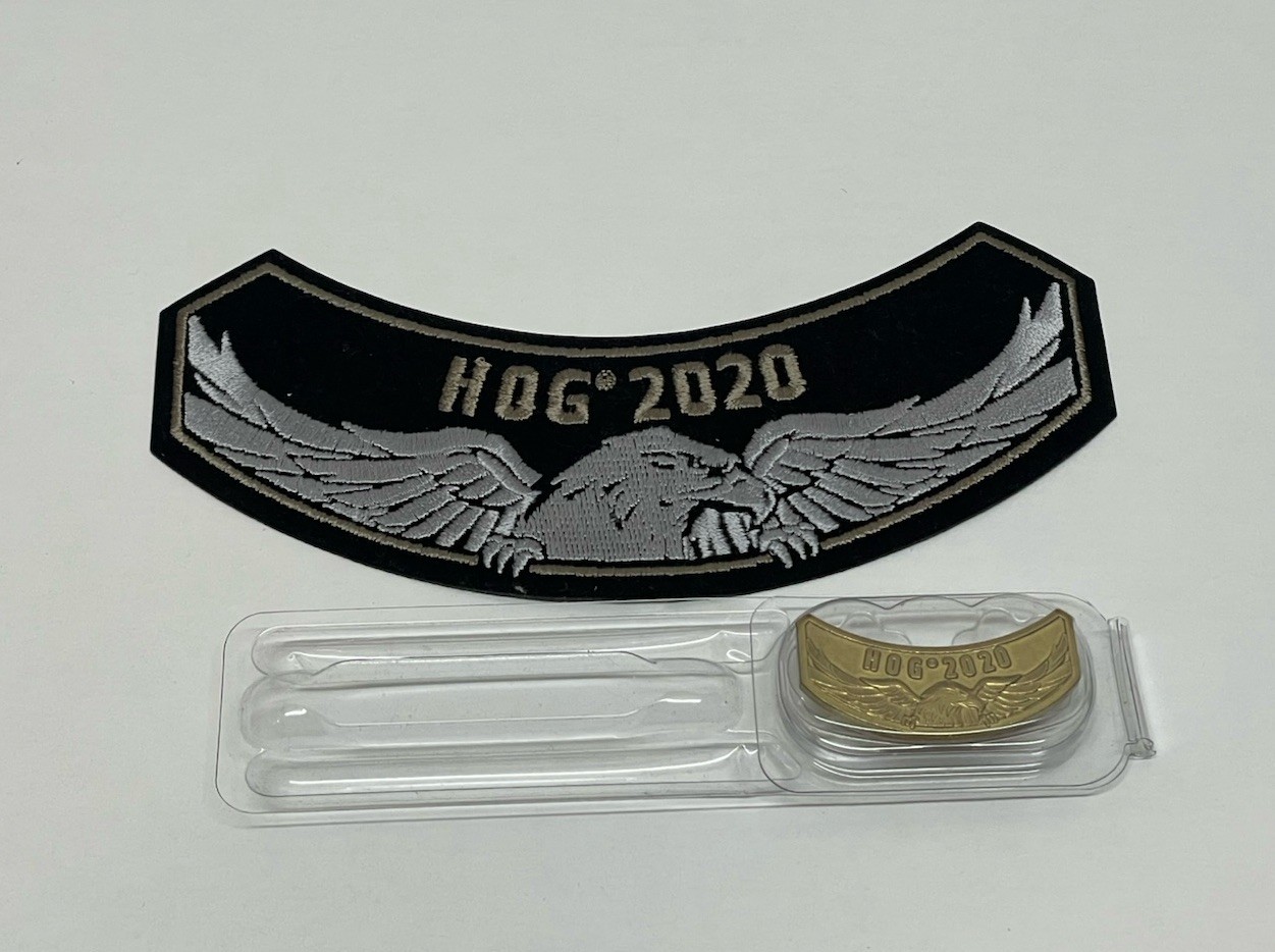 Harley Davidson HOG 2020 PATCH Set Rocker Pin & Patch Embroidered NICE!