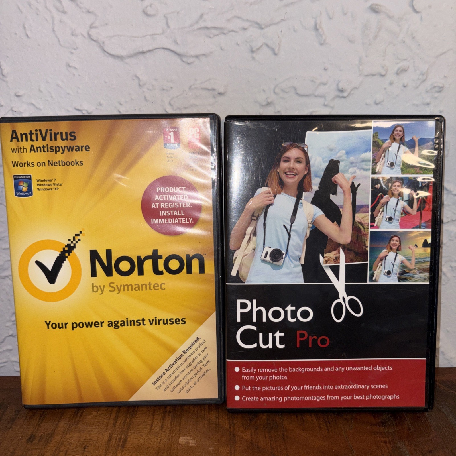 PC Software DVD Lot (2 Discs) - Photo Cut Pro + Norton AntiVirus Windows