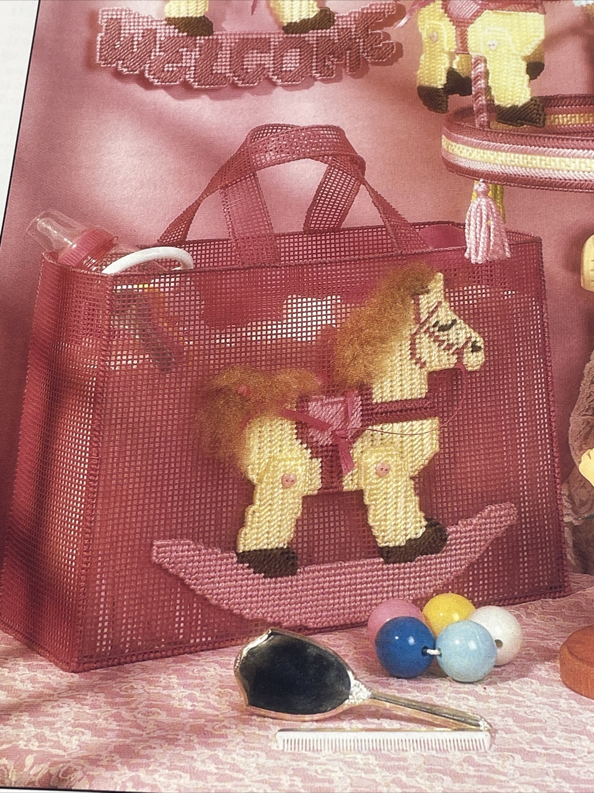 Hobbyhorses Mobile Tote Wall Hanging Annie's Plastic Canvas Pattern