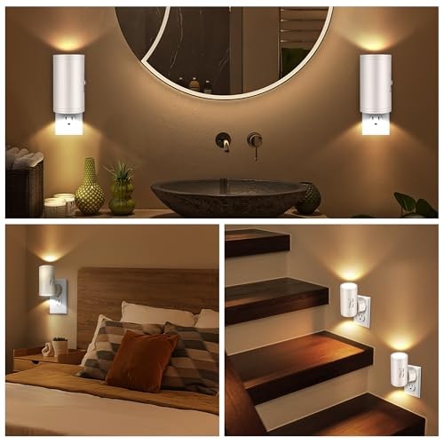 LED Plug-in Wall Night Light with Dimmable 0-300 Lumens, 2700K 4 Pack 27000K