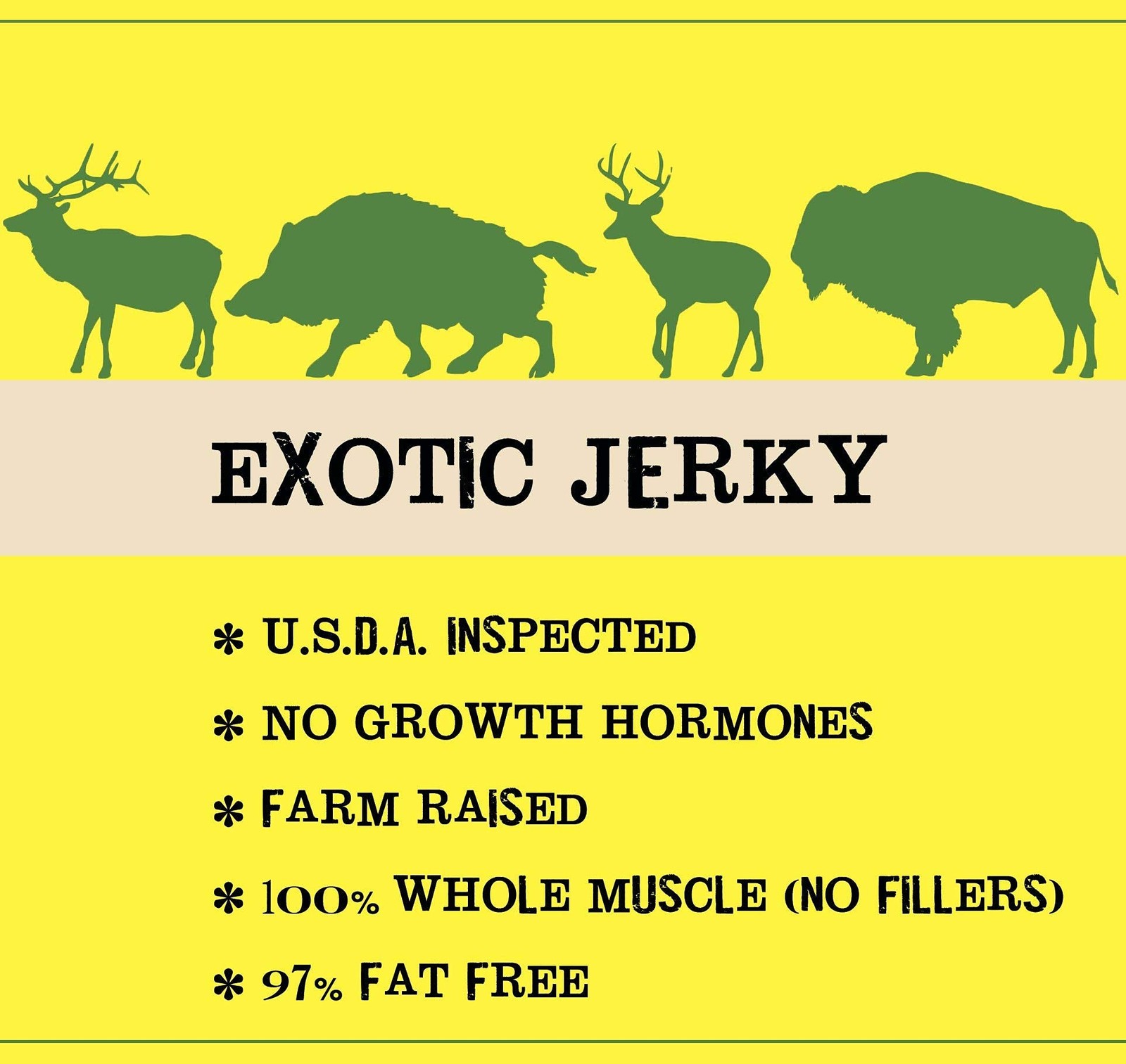 Exotic Jerky Variety Pack | 4pc Wild Game Snacks Sampler with Venison, Elk, B...