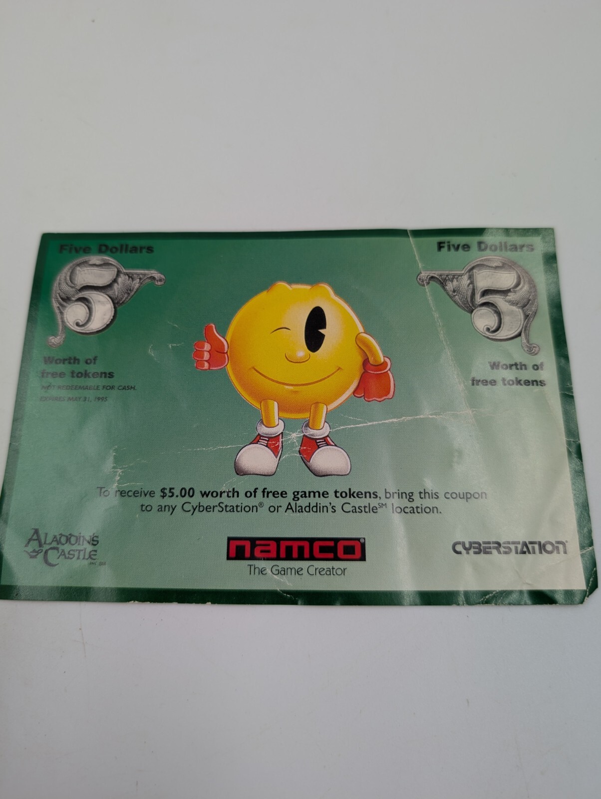 Pac-Man 2 New Adventures Namco Five Dollar INSERT ONLY Authentic