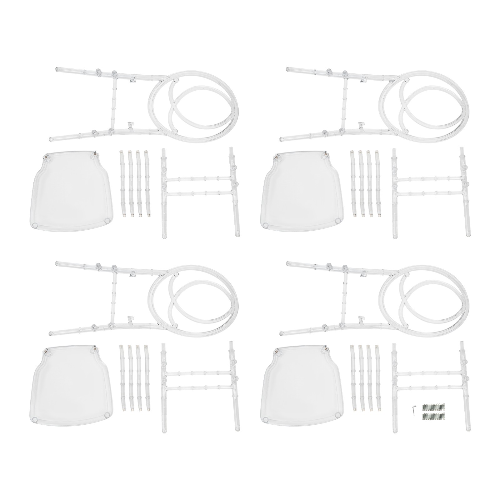 PC Chairs Modern Clear Dining Chairs Elegant Party Event Wedding Chairs