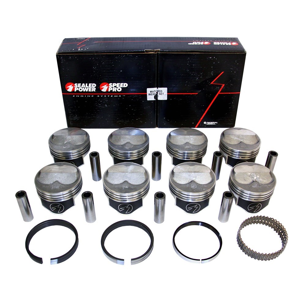 Speed Pro H635CP40 Chevy 383 .200 Dome Pistons 5.7 Rod FMP + Moly Rings 040 SBC