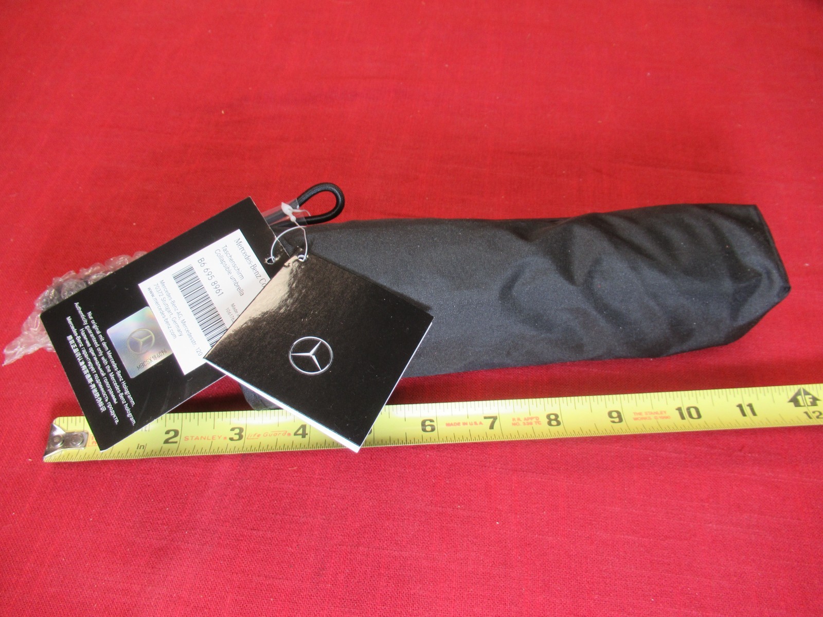 Mercedes-Benz, High Quality, Compact, Folding Black Umbrella! Embossed Logo! NEW