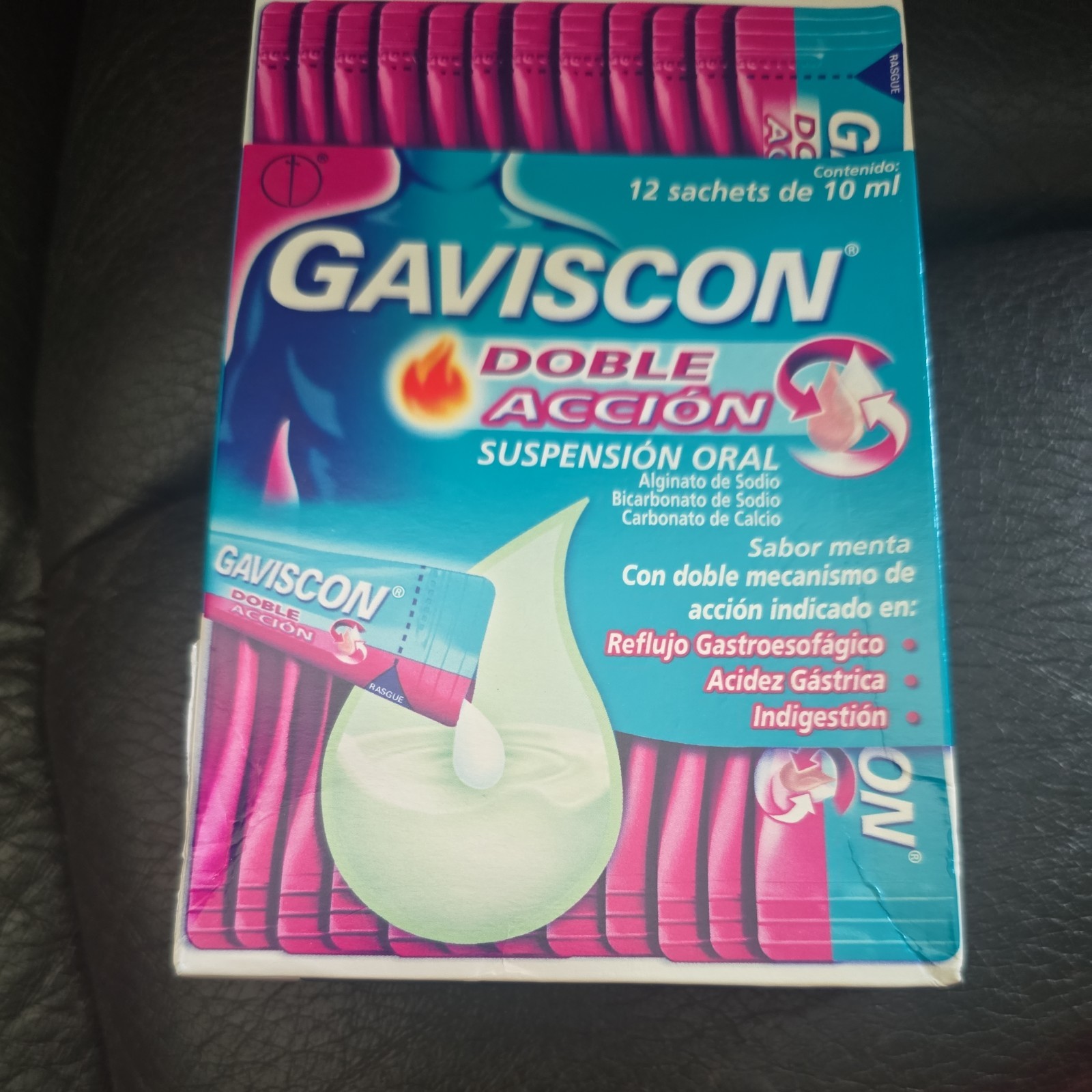 GAVISC0N Double Action Liquid Sachets Mint Flavour 12 X 10ml