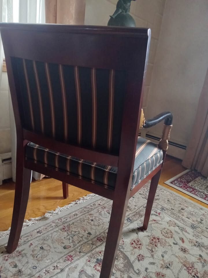 Ethan Allen Fish Dolphin Neoclassical Period Koi Louis XV Chair