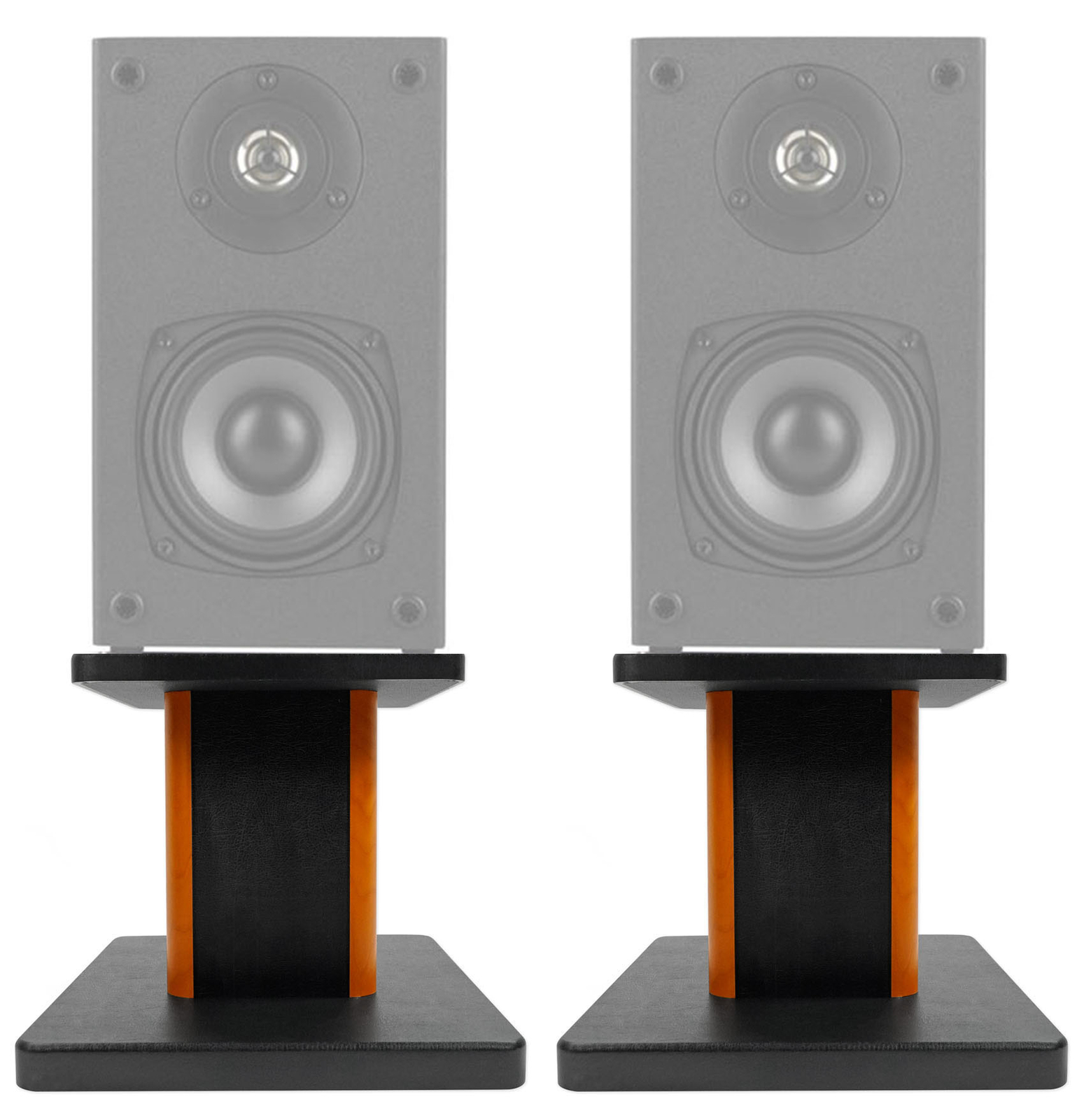 8” Wood Bookshelf Speaker Stands For Dayton Audio B452 4.5" Bookshelf Speakers
