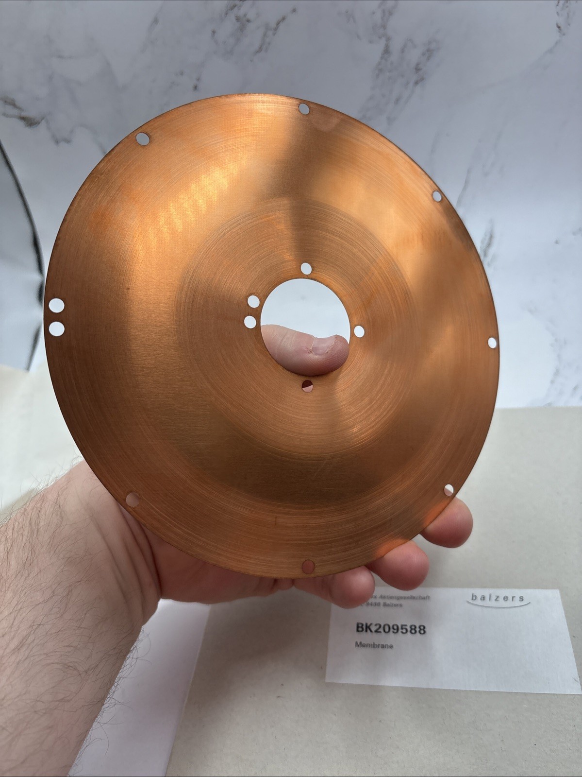 NEW BALZERS STAINLESS TARGET COOLING MEMBRANE BK209588