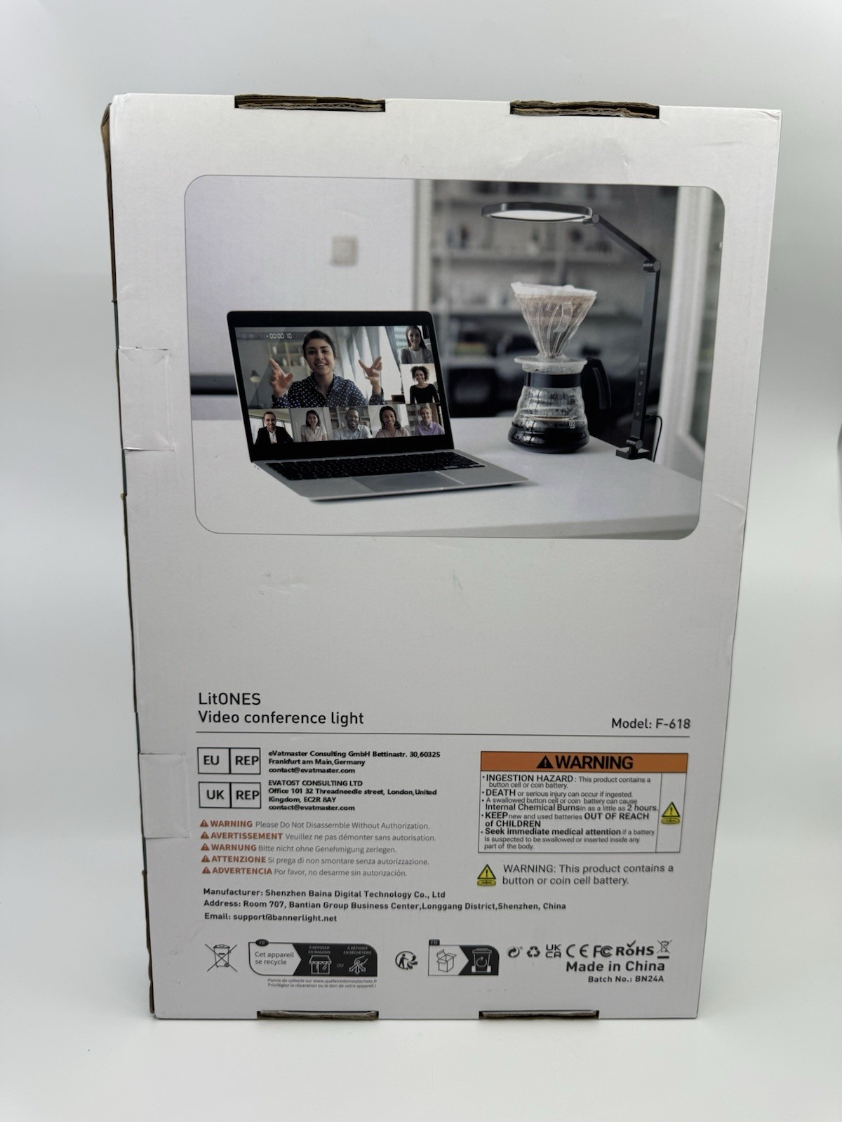 Litones Video Conference Light New Remote & Touch F-618
