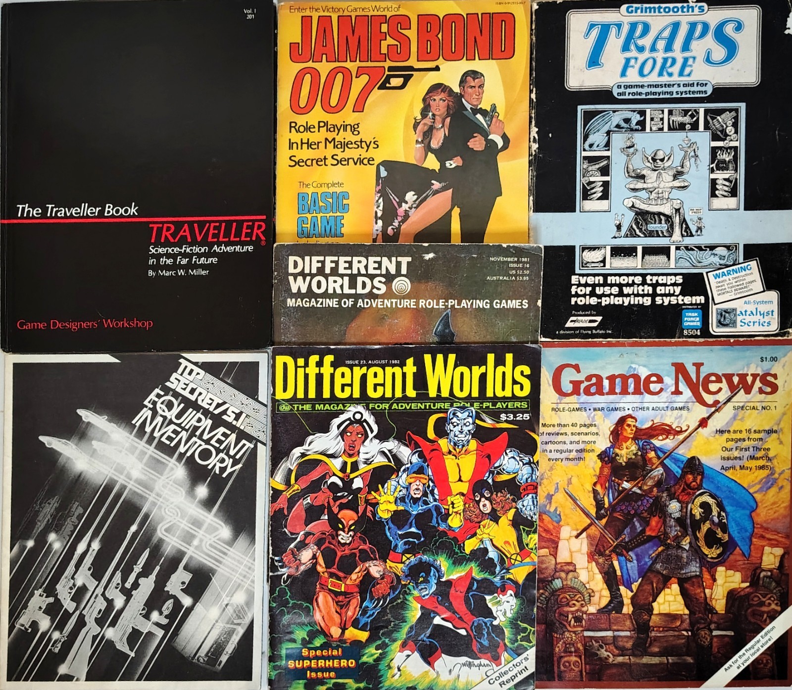 Vintage RPG Lot of 7 Magazines And Books From the 1980s