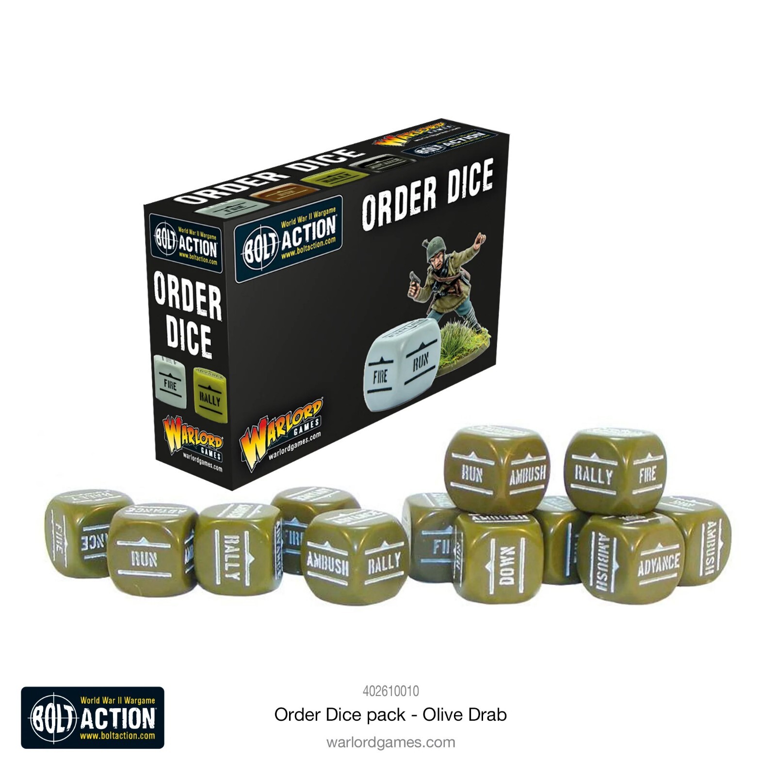 Warlord Games Bolt Action - ORDER DICE PACK - OLIVE DRAB- 402616010