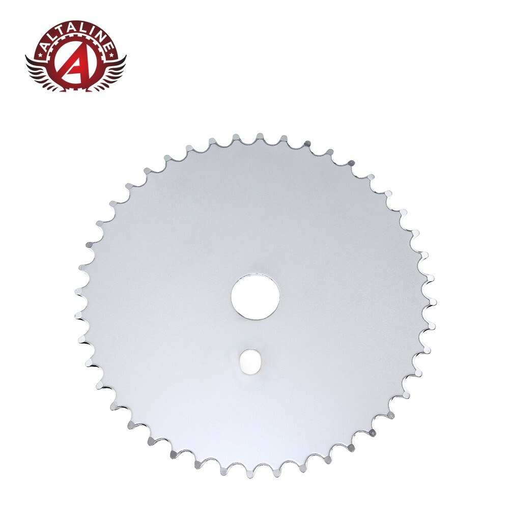 ALTALINE 1 PIECE 44 TEETH STEEL BICYCLE SOLID CHAINRING JS-67 1/2 X 1/8 CHROME.