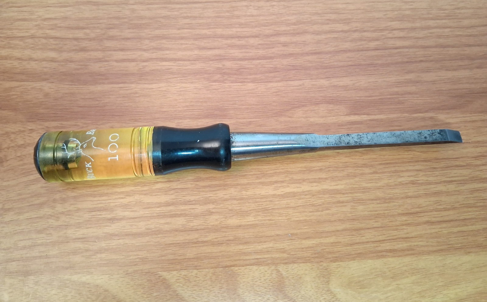 Buck Bros. 100 Wood Chisel Yellow Metal Cap 1/4" Vintage Tool Made in USA