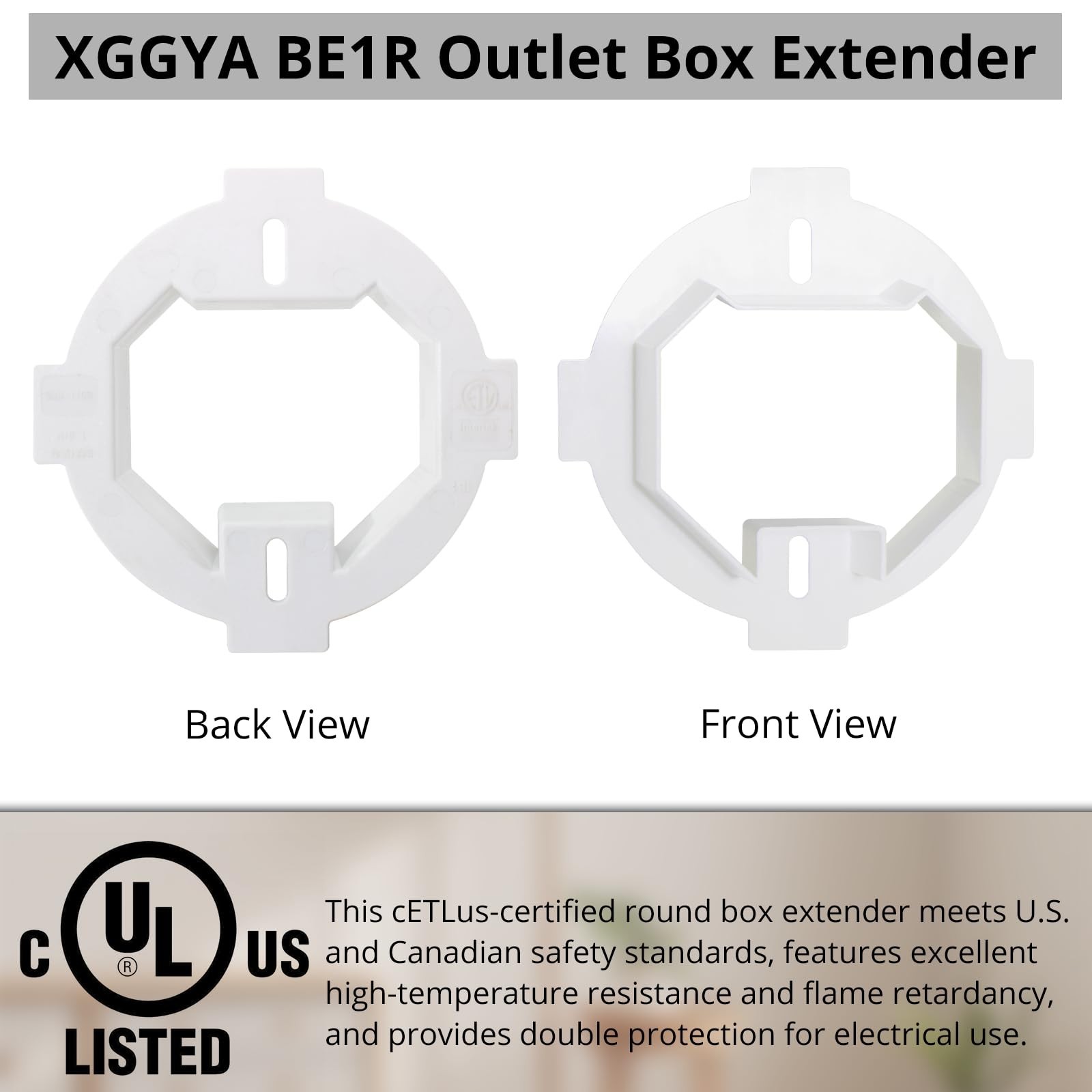 BE1R Outlet Box Extender, cETLus Certified Round Ceiling Box Extender, Extend...