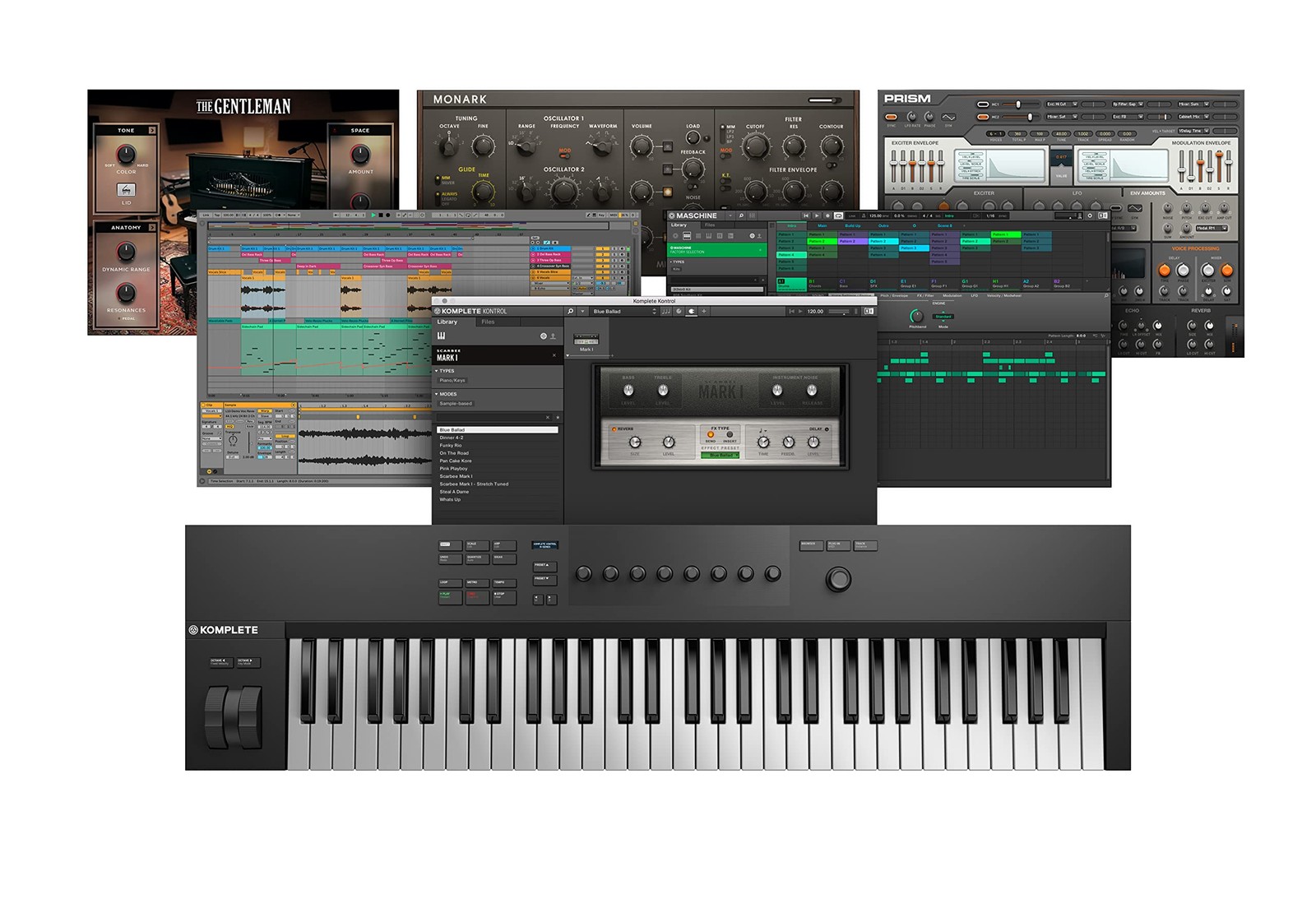 Native Instruments Komplete Kontrol A61 Controller Keyboard 61 Keys, Black