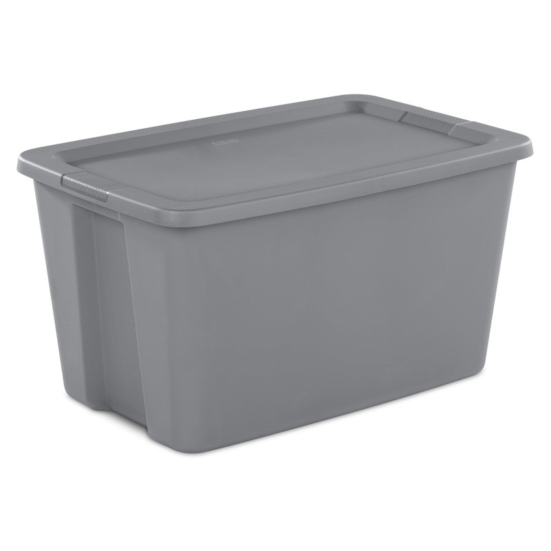 30 Gallon Stackable Plastic Storage Bin W/ Lid Integrated Handles Easy Carrying