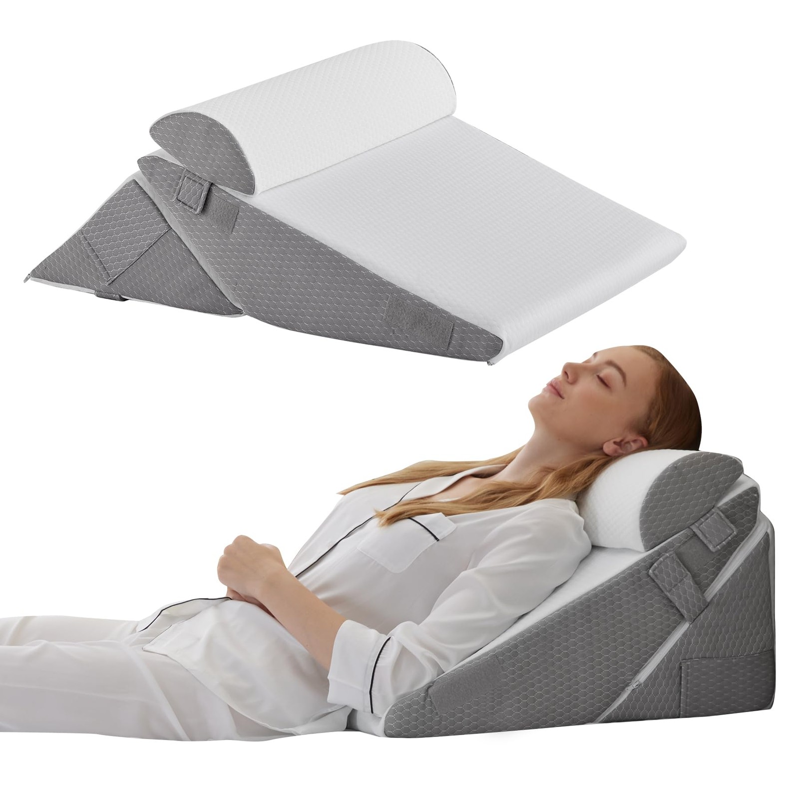 Wedge Pillow Headboard 3PCS Orthopedic Bed Wedge Pillows Set for After Surgery