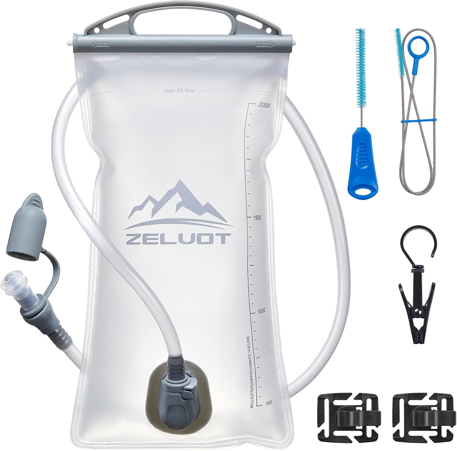 2L-3L Hydration Bladder Kit, 6 in 1 Water Bladder for Hiking Backpack, BPA Free