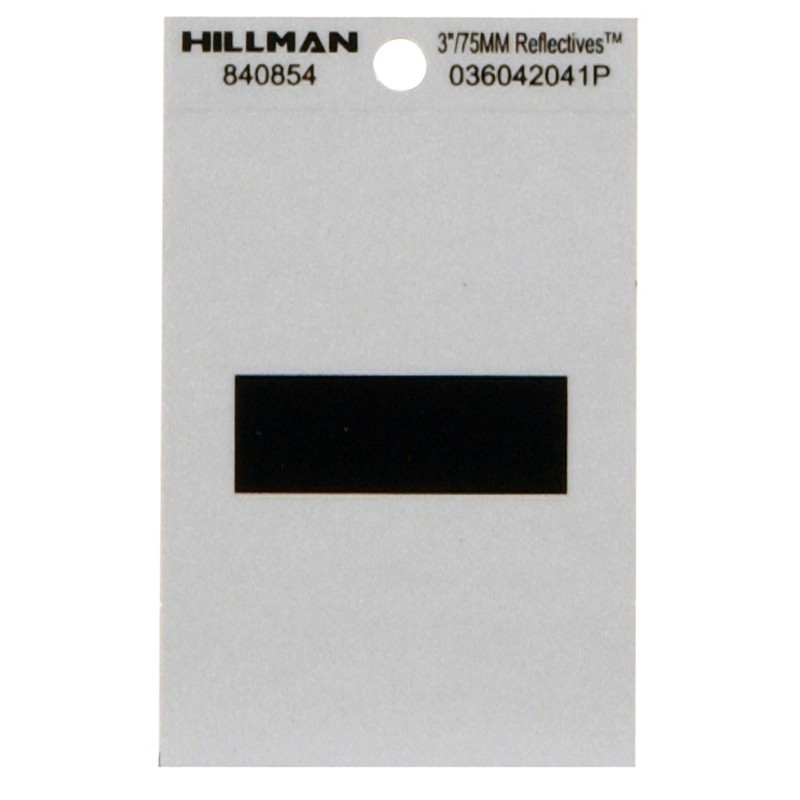 Hillman 3 in. Reflective Black Mylar Self-Adhesive Special Character Hyphen 6PK