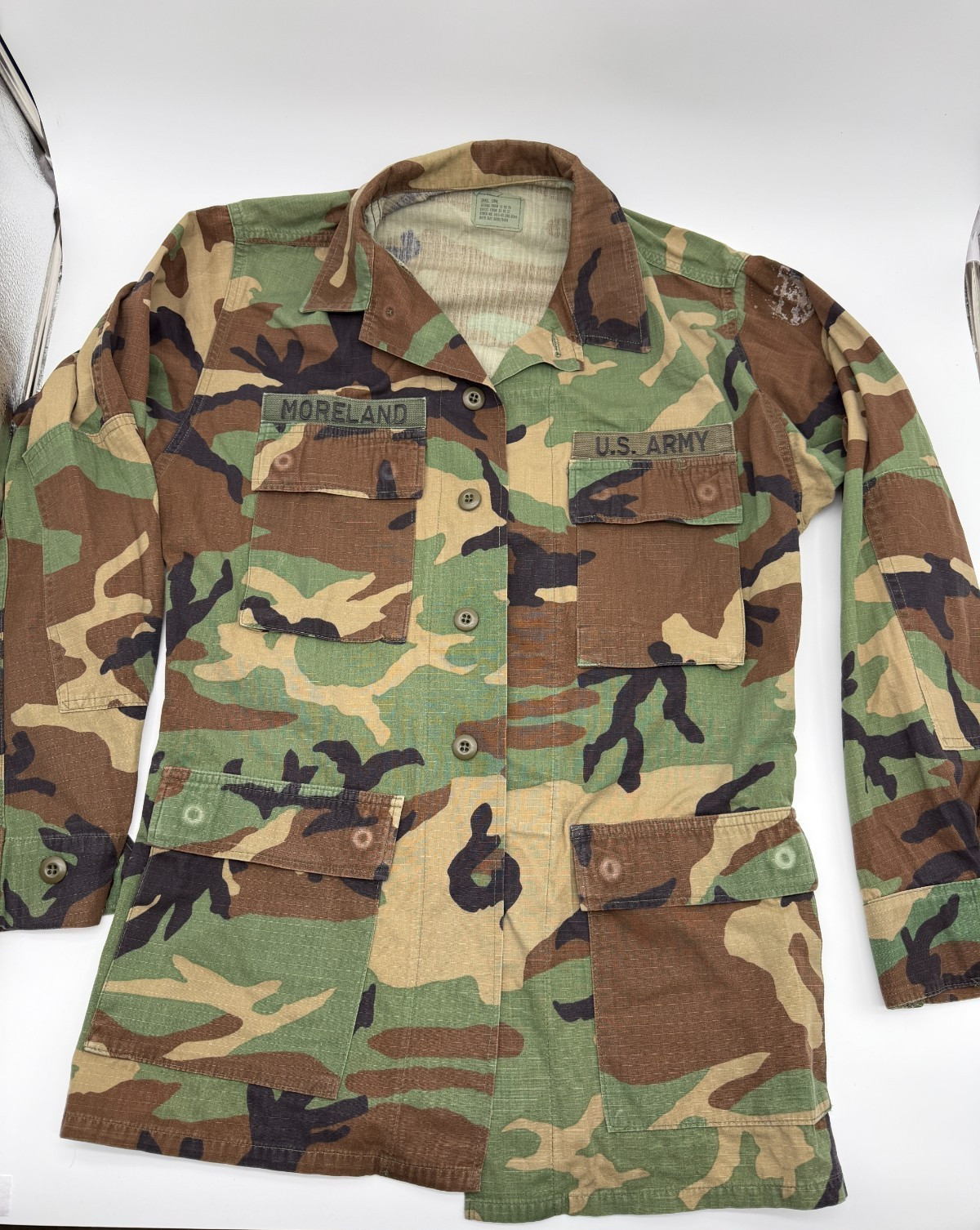 US Army Woodland Camo Jacket Size Small Long