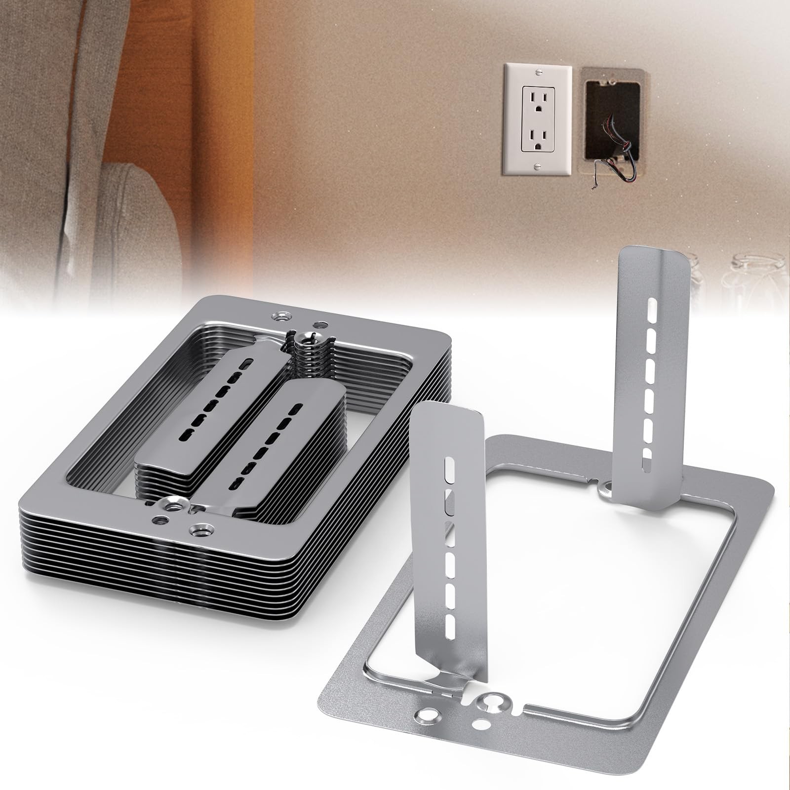 CHOWZZ 10 Pcs Low Voltage voltage mounting brackets-10 Pcs, Silver