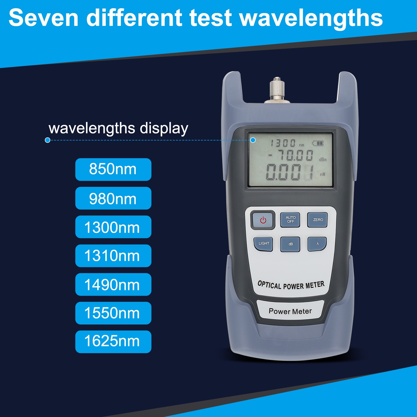 Fiber Optic Cable Tester, 50MW Visual Fault Locator Optical Power Meter